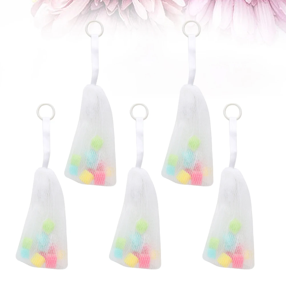 

5Pcs Cleanser Bubbling Mesh Bags Hanging Foaming Net Pouch for Soap Shampoo Facial Handmade Oil Fruit Sebum Cleaning