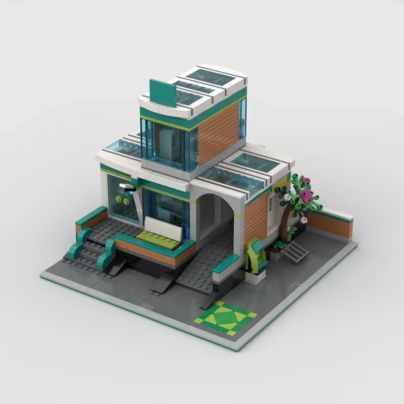 Blocs de Construction Moc, gare, modèle modulaire, briques technologiques, assemblage à monter soi-même, vue sur la rue, jouets de Construction pour cadeaux de vacances