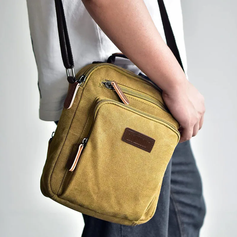 

Вертикальная парусиновая сумка через плечо для мужчин, большая вместительная сумка-мессенджер, дорожная сумка через плечо, квадратная сумка-кошелек