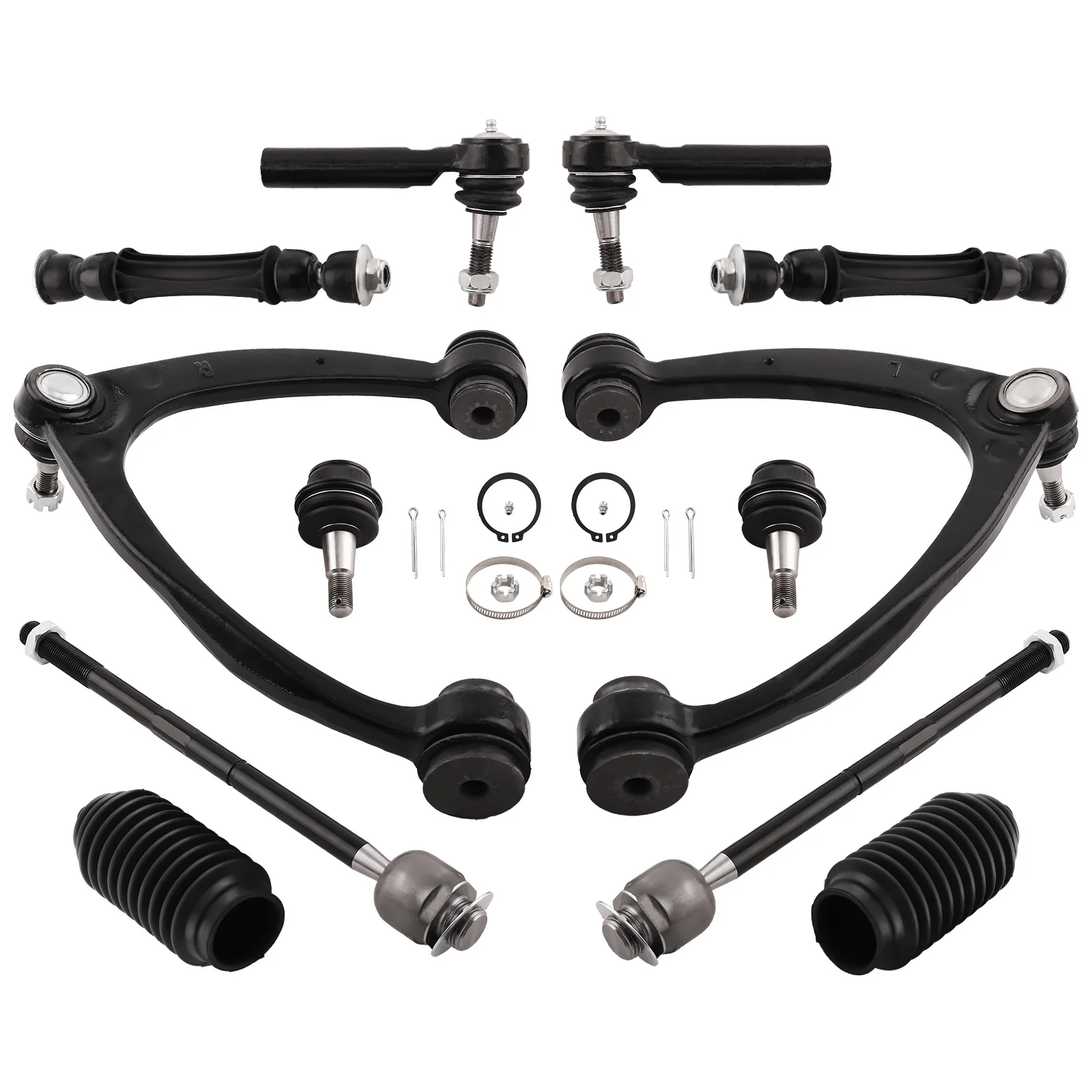 12Pcs Front Tie Rod Ends & Control Arm for Chevrolet Avalanche 2007 2008 2009 2010 2011 2012 2013