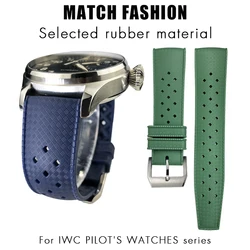 Fluorous Rubber Silicone Watchband 19mm 20mm 21mm 22mm Watch Strap Fit for IWC Portofino Big Pilot's Watches Soft Diving Belt