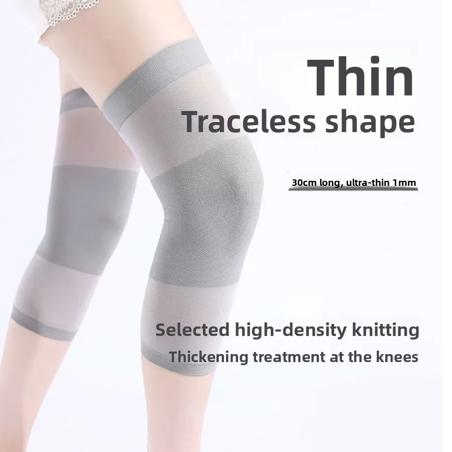 Protector de rodilla de verano fino para mujer, Protector de rodilla con calor para las articulaciones, habitación con aire acondicionado, Invisible, sin dejar rastro, Protector de piernas