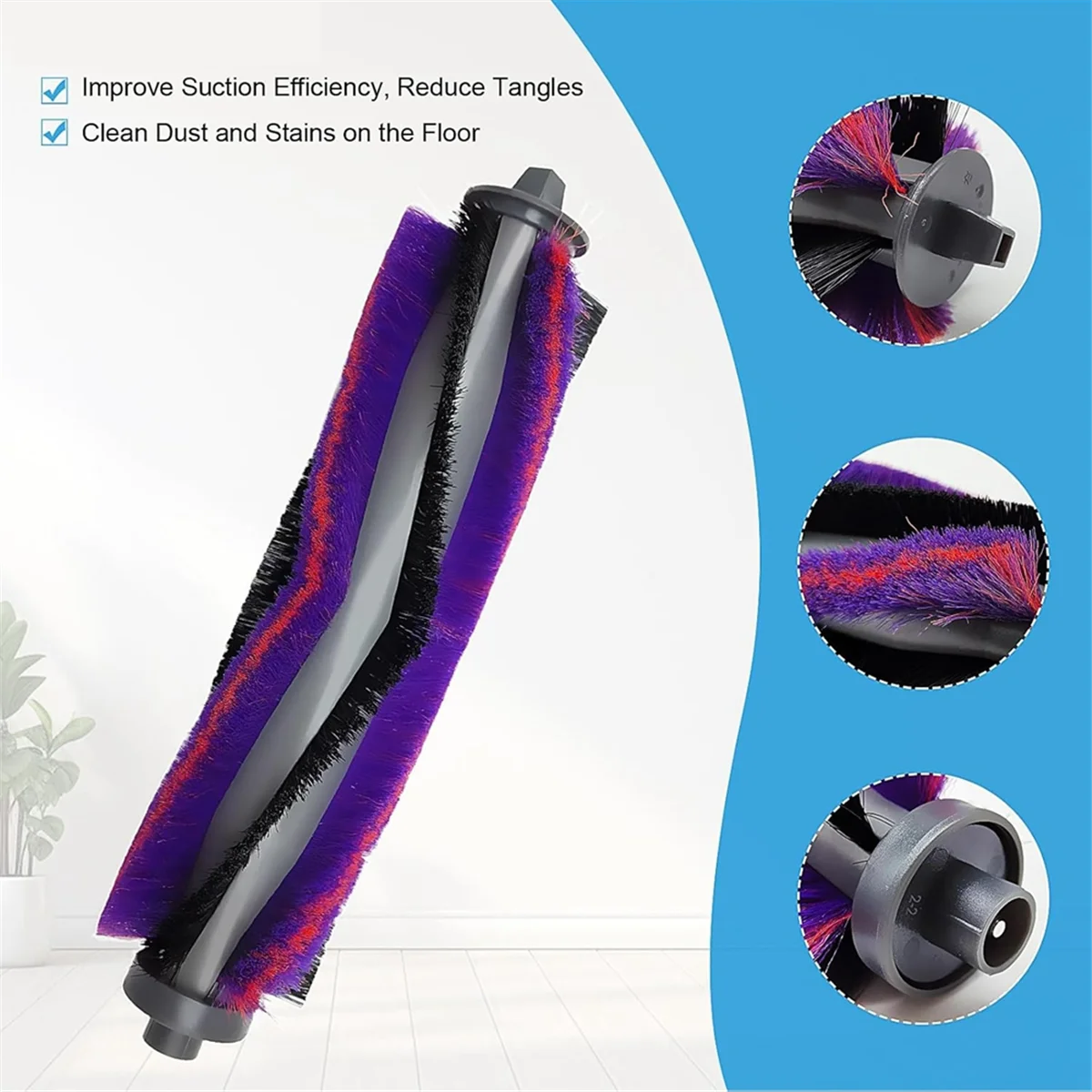 Untuk Eureka E10S NERE10s, untuk Midea M9, untuk Obode A8 A8 Plus Aksesori penyedot debu Robot filter sikat sisi utama