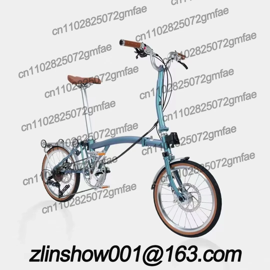 D9K Folding Bicycle 16inch 9speed Hydraulic Disc Brakes Foldable High Quality Molybdenum Steel Frame Tri-folding Bike