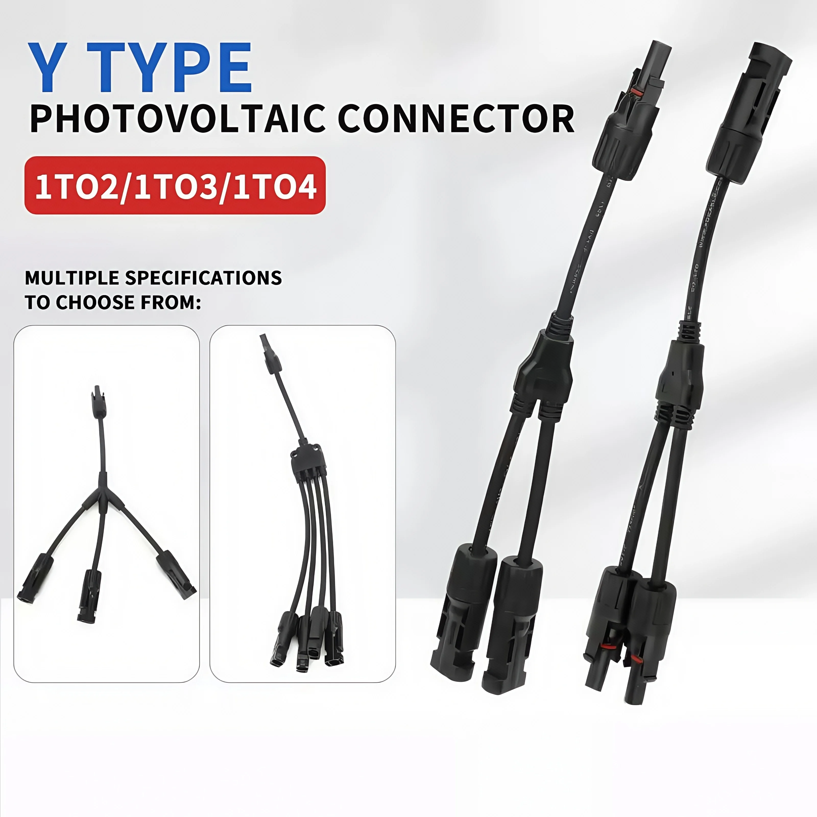 1Sets Photovoltaic Solar Connector 1000V 30A Male Female 3-Way 4-Way 5-Way Plug DC PV Y Type 1 To 2/3/4 Adapter