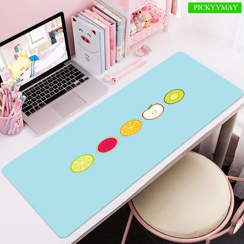 Office Computer Mouse Pad Cute Fruit Large Mouse Mat Big Desk Mat Non-Slip Rubber Base Mousepad For Laptop PC Game Waterproof