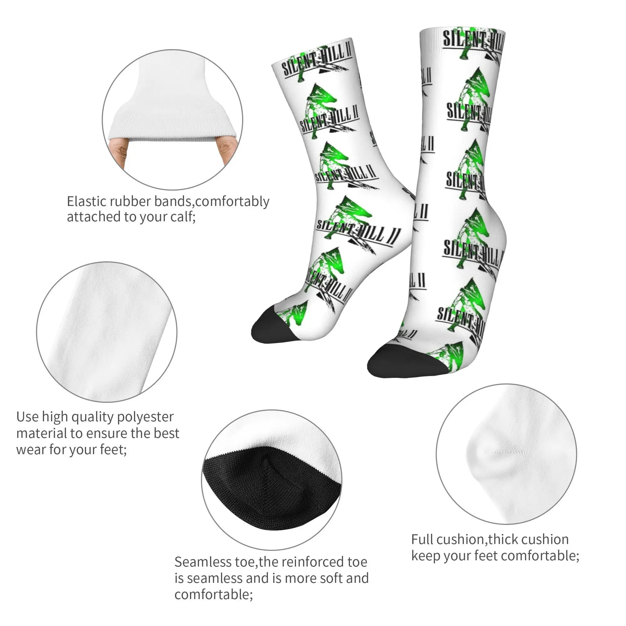 Sh2 x ff silent hill 3 meias adultos homens meias macias engraçadas primavera esportes ao ar livre antiderrapante design meias presente