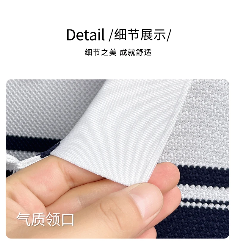 Luxuriöses Sommer-Herren-Poloshirt mit Kurzen Ärmeln, Kragen und Knöpfen, Hochwertige Stickerei, Modische Streifen, Atmungsaktive Herrenkleidung – Detail 7