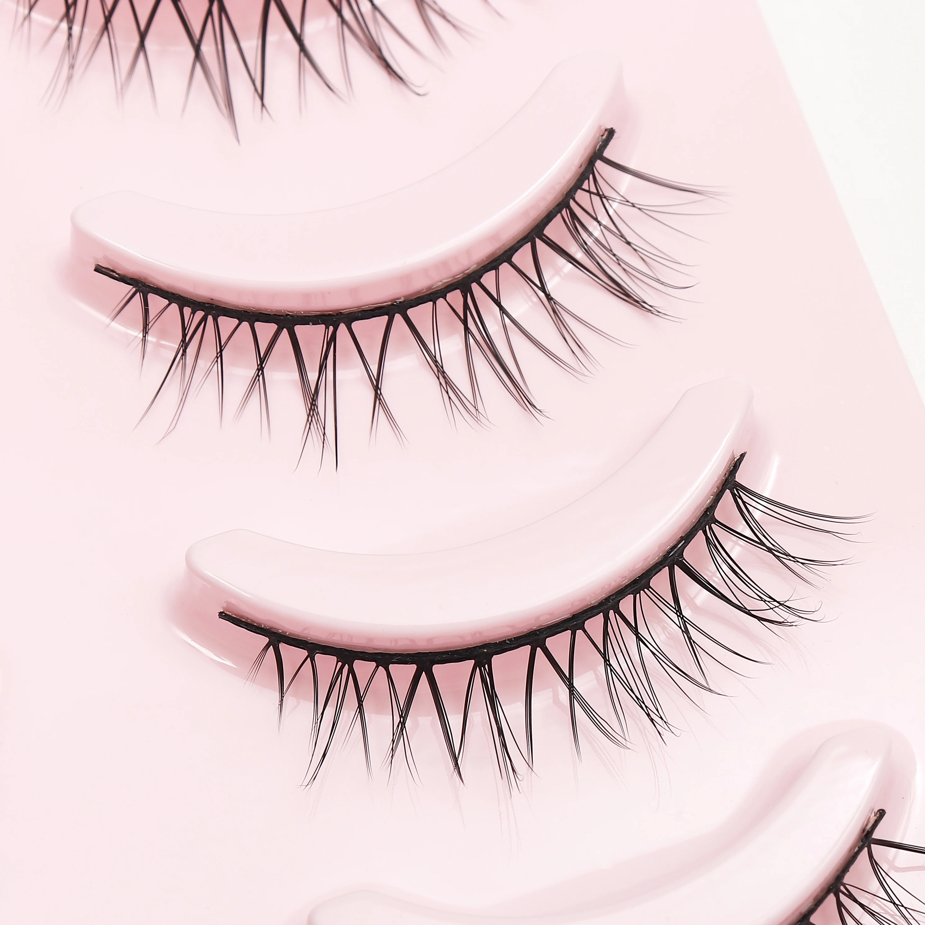 DINGSEN Gefälschte Wimpern, Anime-Wimpern, 5 Paar kleine Teufel-Wimpern, natürliches tägliches Make-up, Manga-Wimpern, transparente Band-Wimpern – Detail 22