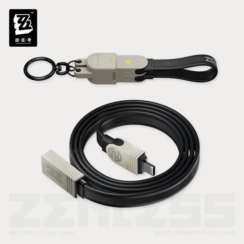 ZZZ 240W Rapid Power Pro Detachable Splicing Charging Cable 4-in-1 Type-C Lightning Micro USB Fast Charge Braided Extension Data