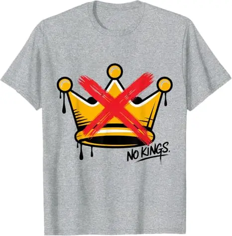 No Kings Protest Flag Sign - Funny Fight Oligarchy T-Shirt Ribbit Resist Repeat No Hope Without Hop Y2k Sarcastic Saying Tee Top
