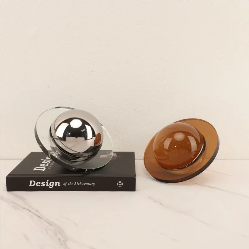 

Modern Minimalist UFO Shape Crystal Ball Ornament Creative Home Desktop Living Room Modern Decoration Crystal Ball OrnamentZF901