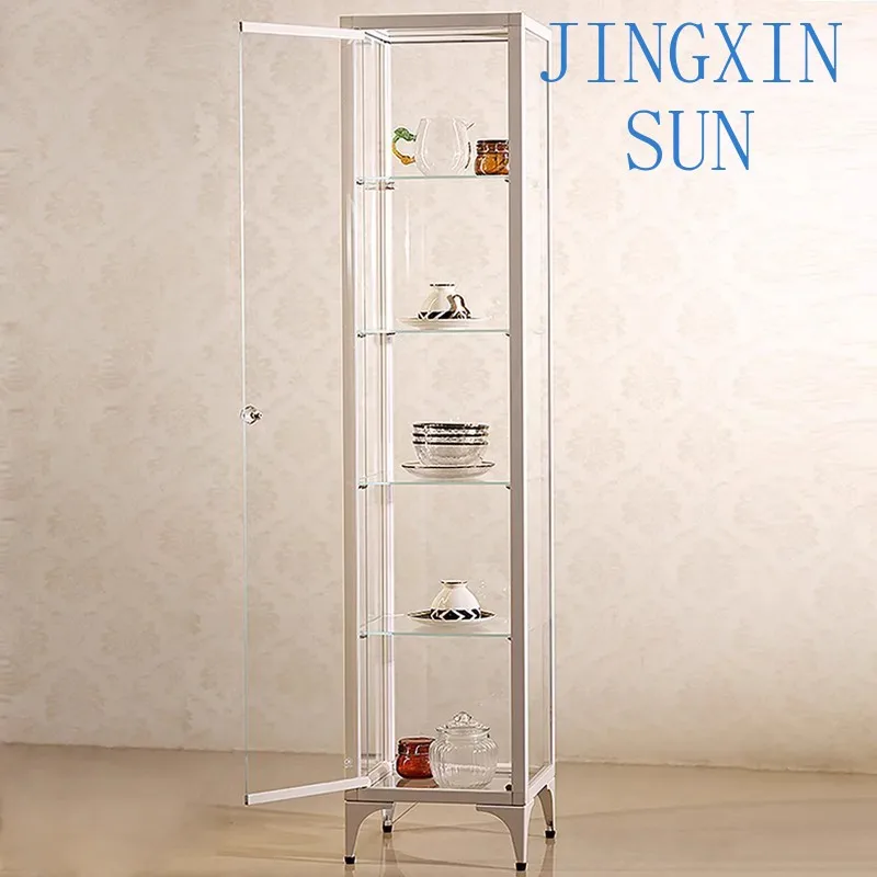 Glass locker simple household small apartment figure Lego ornament dustproof transparent floor storage display case