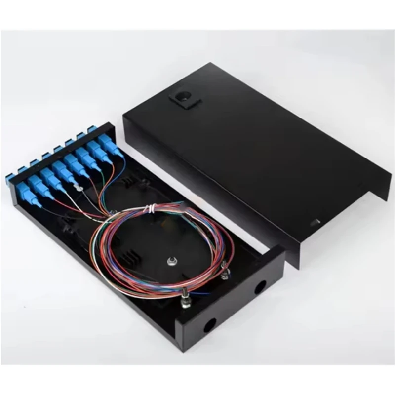 Super Sale 8 Port Optical Fiber Distribution Frame Pigtail Junction Box with SC Adapter Panel for Wall Mounted Fiber Termination