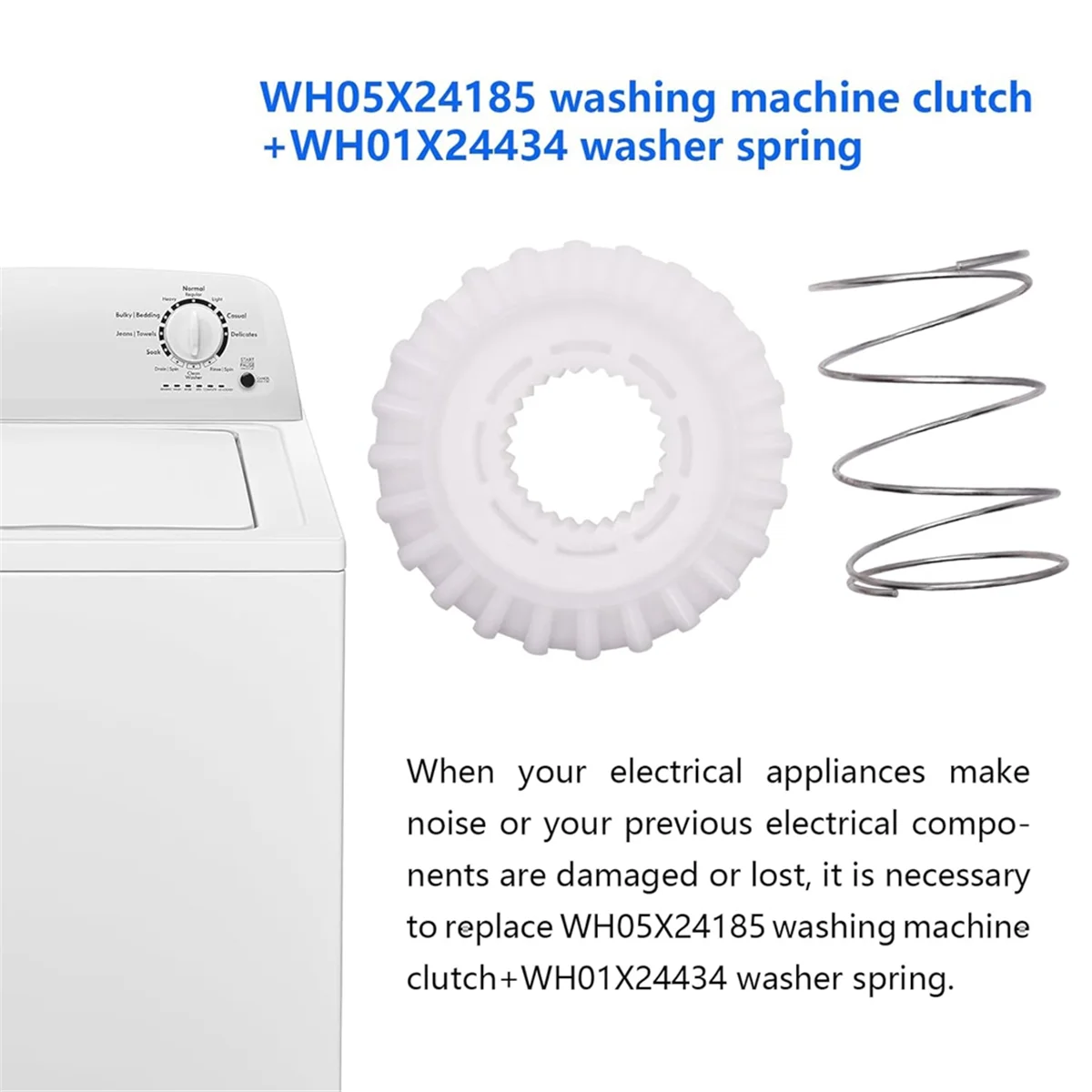 ABXHH غسالة القابض WH05X24185 & غسالة القابض الربيع WH01X24434 ، غسالة الملابس طقم تصليح القابض