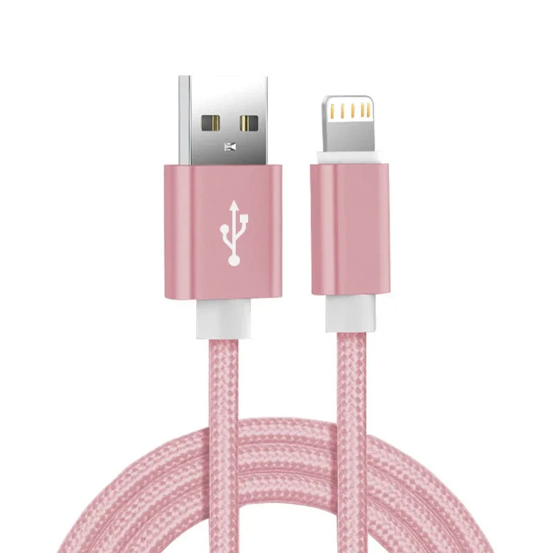 Metal Nylon Braided USB Charger Cable for iPhone 14 8 7 6S Plus X XR XS 11 12 13 Pro Max iPad 9 Fast Charging Data Cord 1m 2m 3m image 3