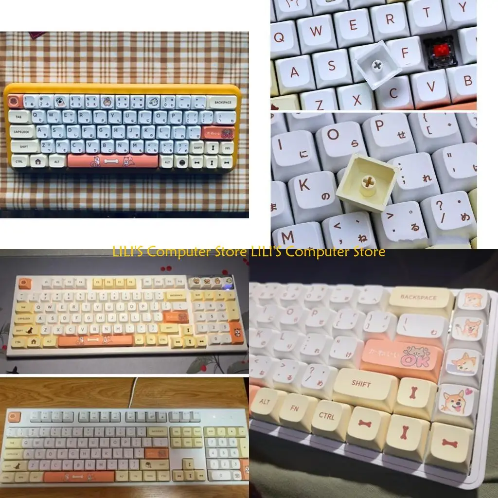 

A52B 139 Keys/set QX Profile Shiba Inu Theme Keycap For Mechanical Keyboard PBT Dye Sublimation for Key Caps English Japanese
