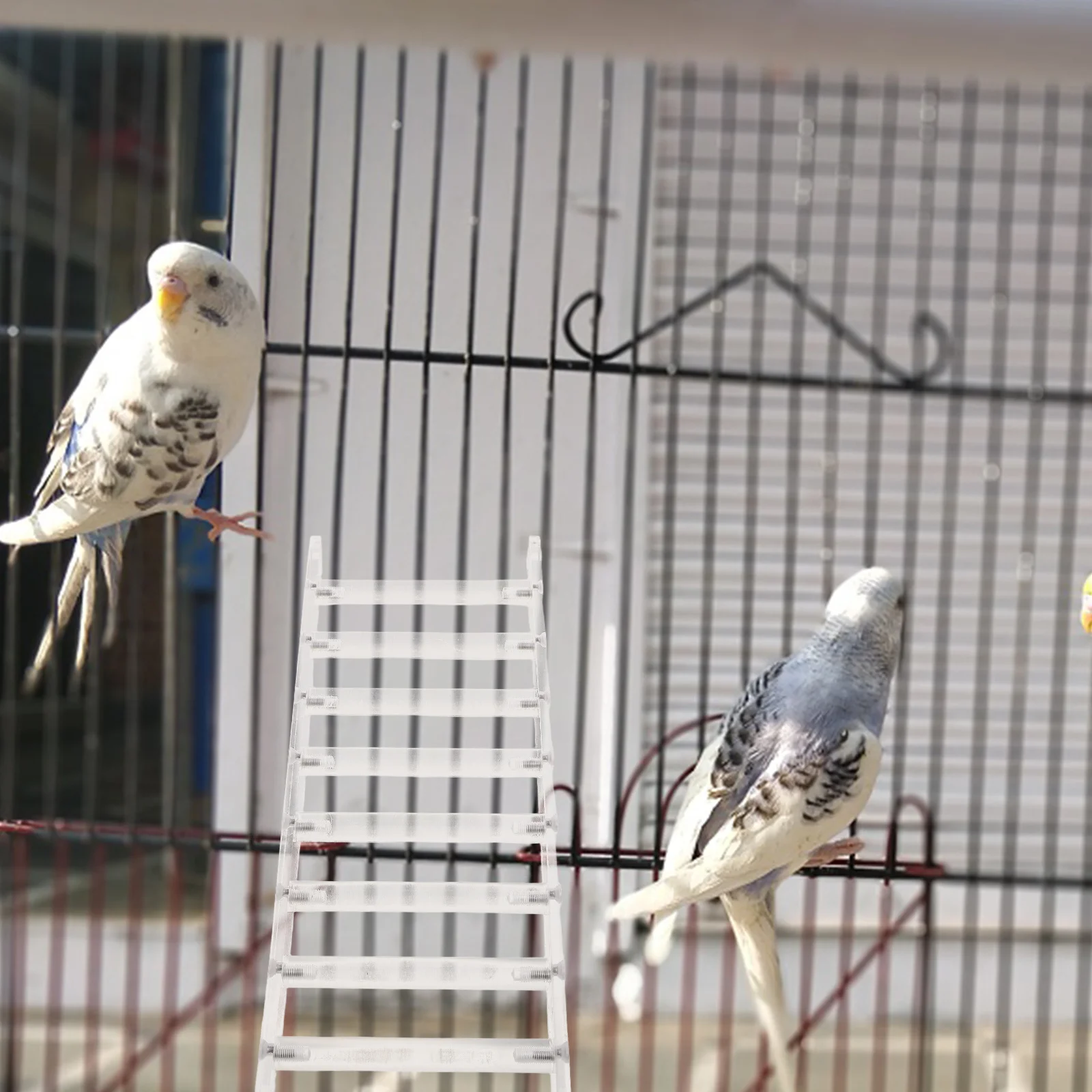 

Parrot Climbing Ladder Step Bridge White Acrylic Chew-Resistant Pet Bird Cage Ladder for Parakeets Cockatiels Parrot Climbing