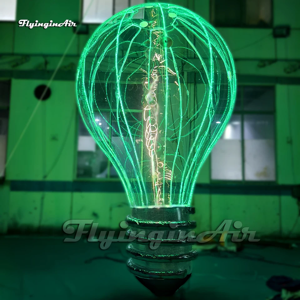 3m/4m High Simulation Transparent Giant Inflatable Light Bulb For Party Decoration