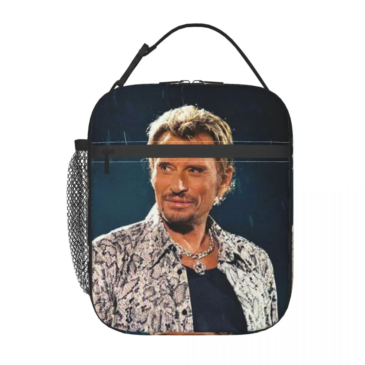 Johnny Hallyday Insulated Lunch Bag for School Office French Pop Singer Leakproof Thermal Cooler Bento Box Women Kids