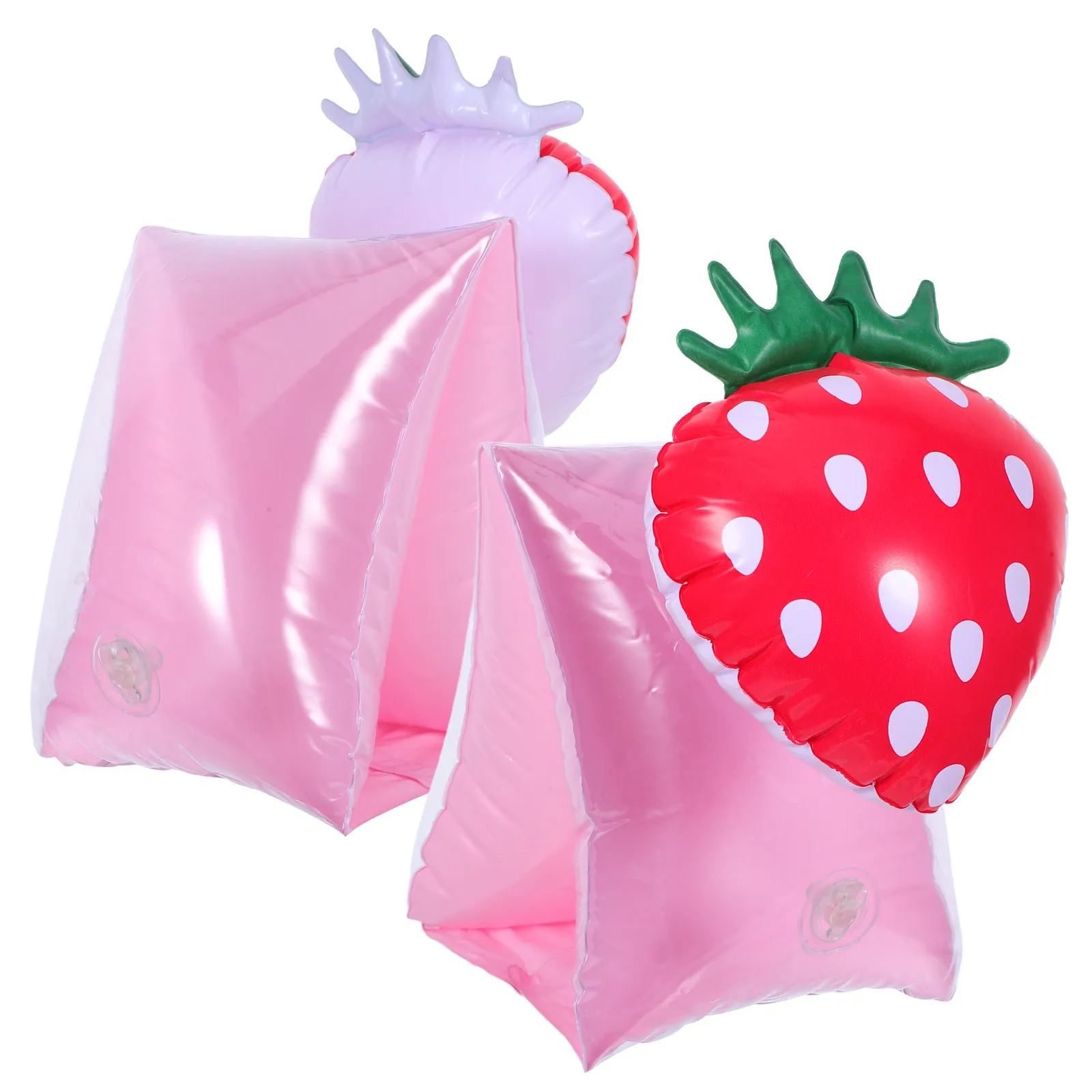 1 Paio di Braccialetti Gonfiabili per Bambini con Motivo a Fragola, Galleggianti per Braccia, Sicurezza e Allenamento per Bambini