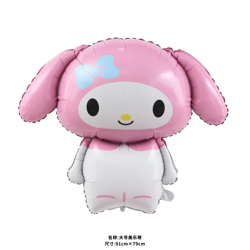 1 pz Cartoon Kuromi Cinnamoroll MyMelody pompon Purin simpatico foglio di alluminio palloncino ragazza festa palloncino decorazione regalo di