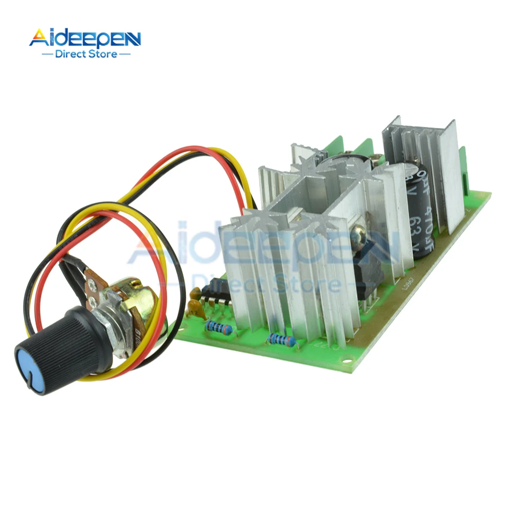 DC10-60V منظم سرعة محرك التيار المستمر 12 فولت 24 فولت 36 فولت 48 فولت وحدة محرك عالية الطاقة PWM وحدة تحكم سرعة المحرك 20A منظم التيار