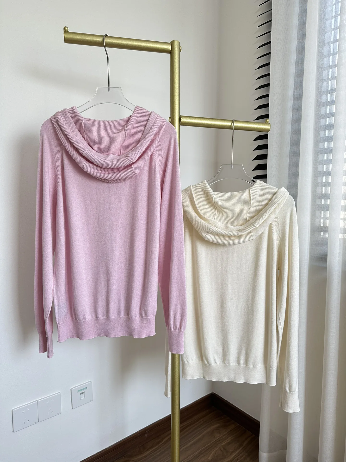 Summer Women's Lightweight Sweatshirt Silk Cotton Hooded Knitted Cardigan Tops Female Office Casual Clothing