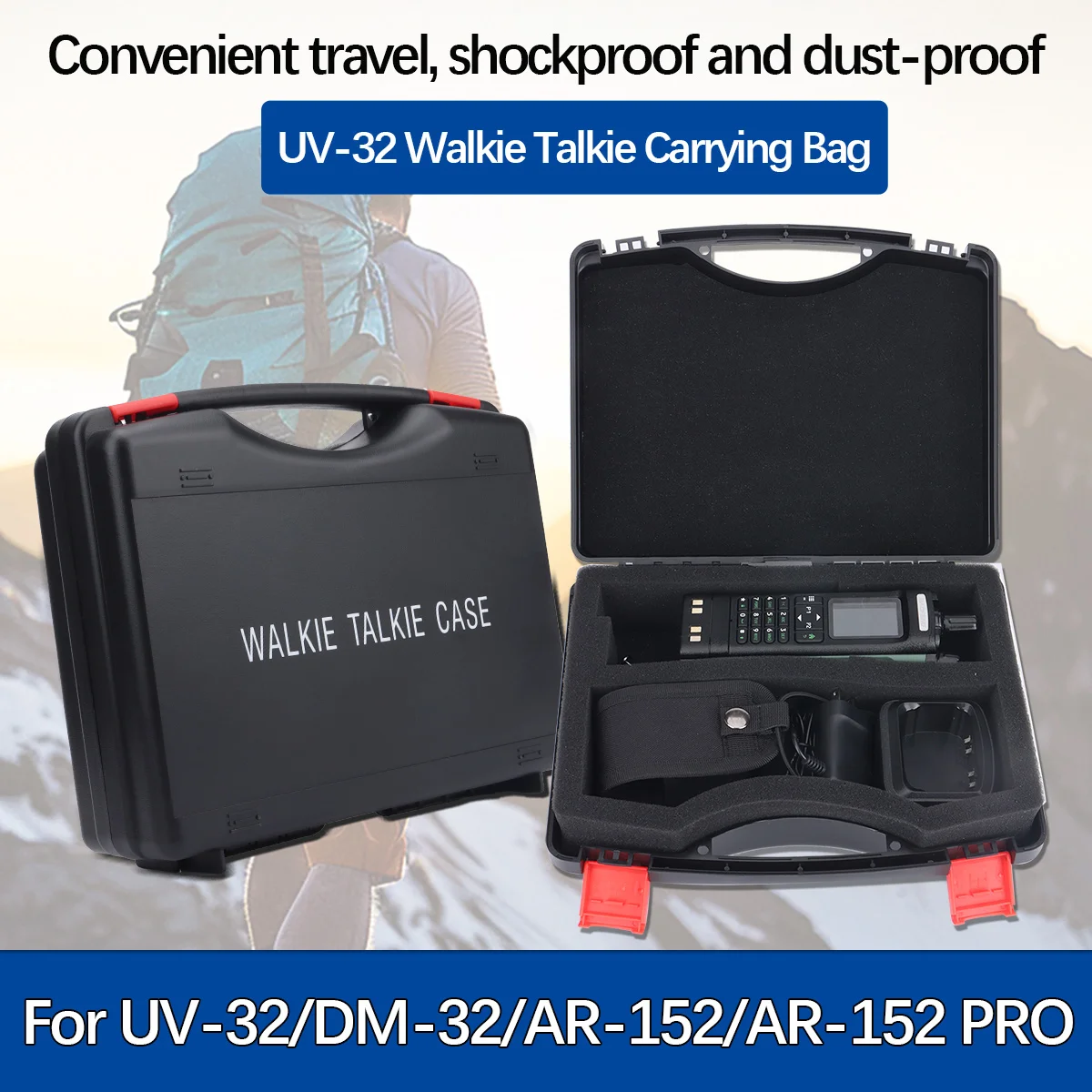 BAOFENG UV-32 Walkie Talkie Carrying Case Handbag Storage For UV-32  AR-152 DM-32 AR-152 PRO Ham Radio Launch Hunting Bag