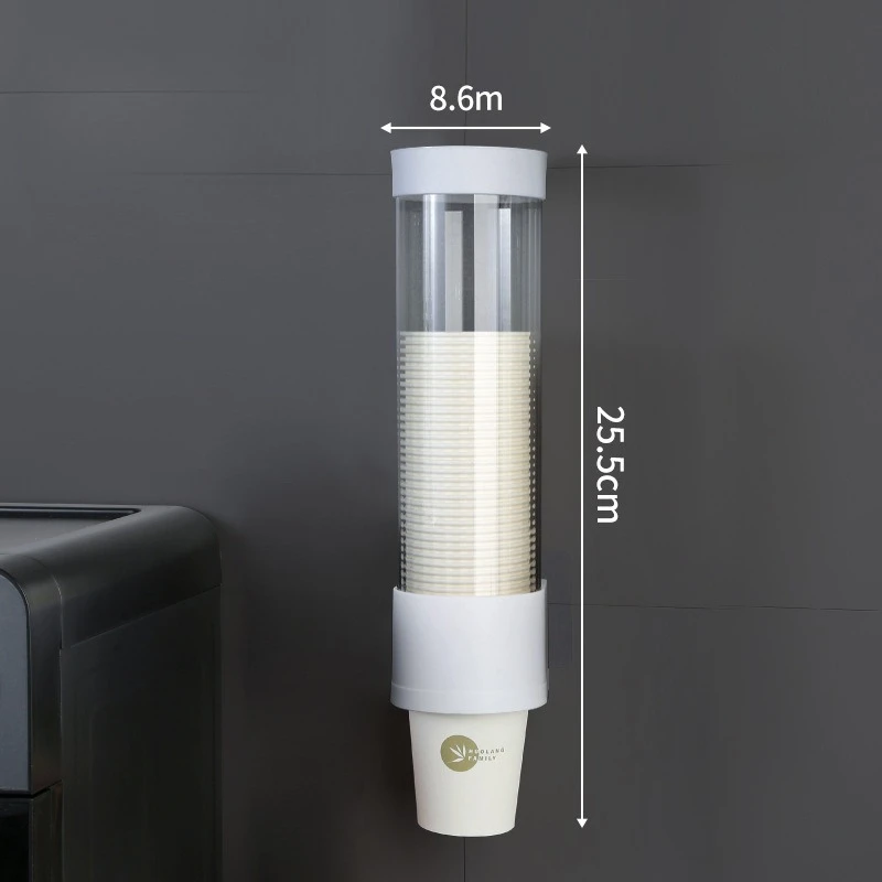 Wall Mount Disposable Cup Holder, No Drilling Cup Storage Rack, Dustproof Water Cup Organizer for Home Water Dispenser