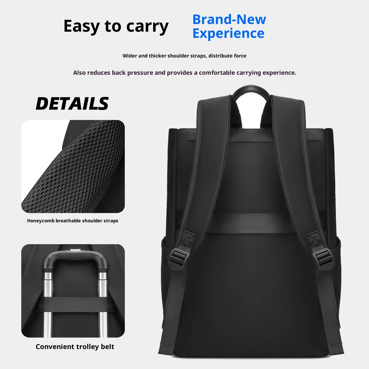 Mochila masculina de grande capacidade para computador, 16 espaços, casual, viagem, leve, estudante, bolsa de ombro, sistema de conforto