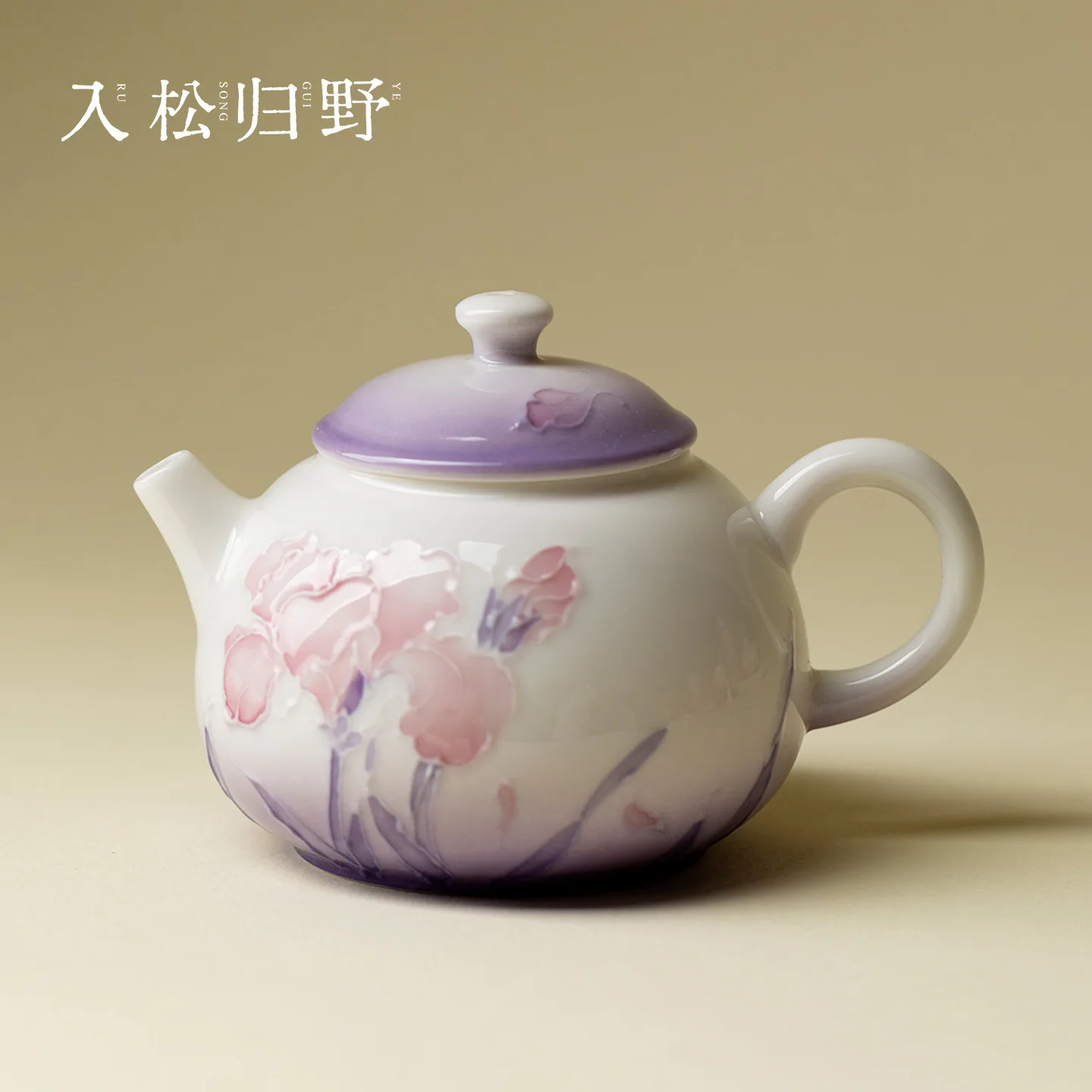 Ino Kiyosong Hand-Pained Iris Flower Eapo Aria-Yaki Handmade Buerfly Po High Aesheic Value Kung Fu Ea Se Single