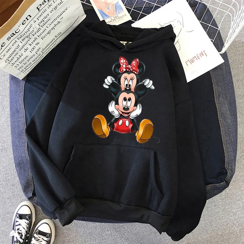 Sweats à capuche Disney Minnie Mouse pour femmes, sweat-shirt pour enfants, vêtements Harajuku Streetwear, doux, Y2K