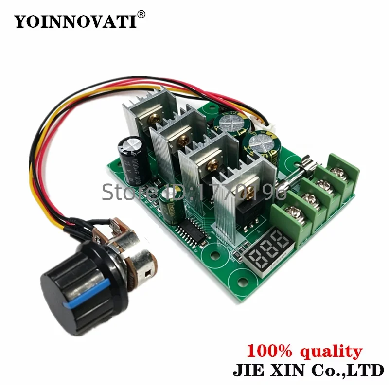 30A PWM Speed Controller with Digital Display for Brushed DC Motor, DC 6-60V Motor Driver Switch