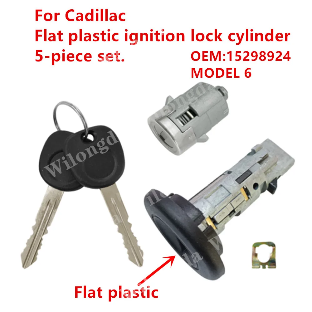 5-6 For Cadillac - High-quality flat plastic ignition lock cylinder sets. 3-piece and 5-piece available. Upgrade your Cadillac.