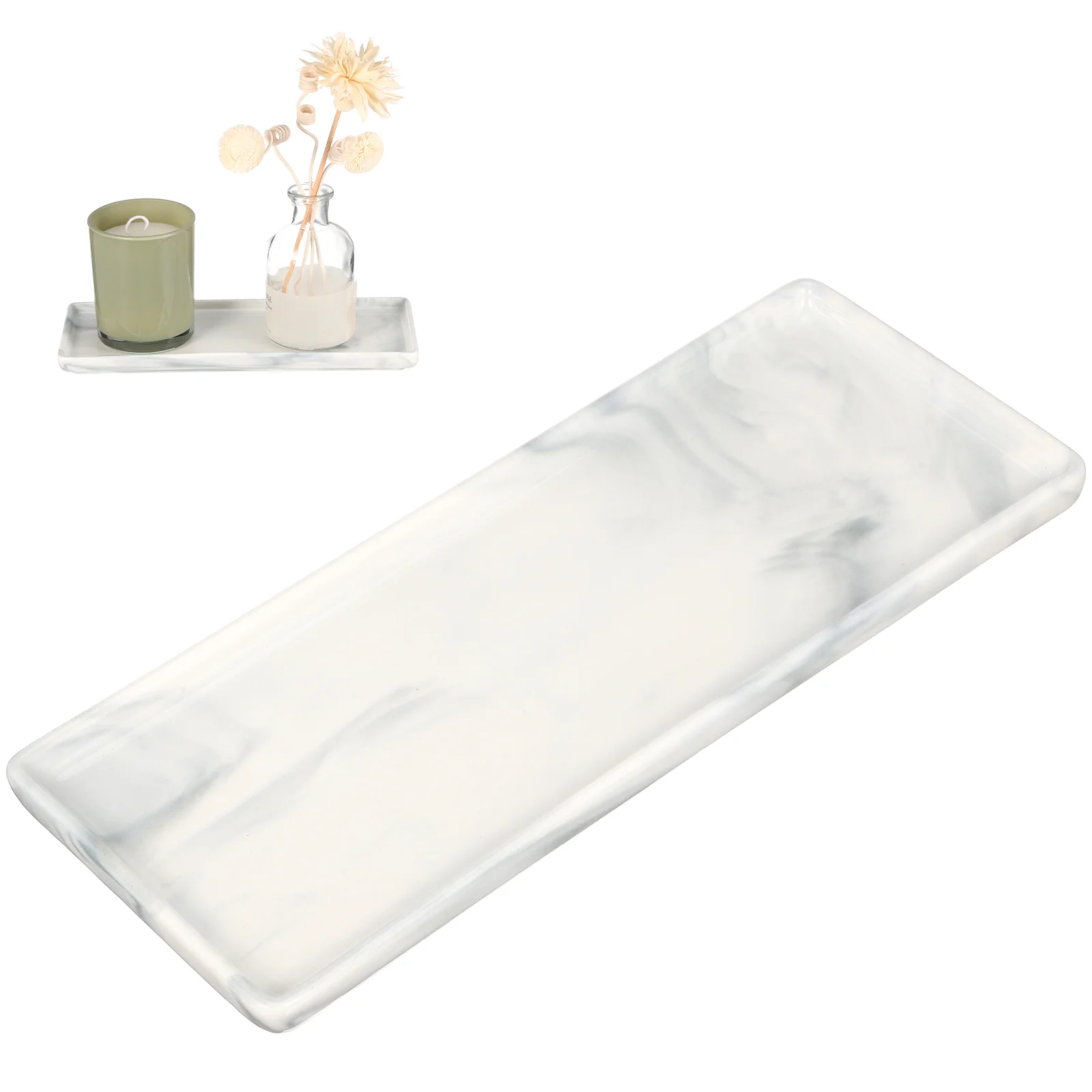 

Tray for Bathroom Counter Ceramic Table Storage Snack Serving Dish Porcelain Trinket