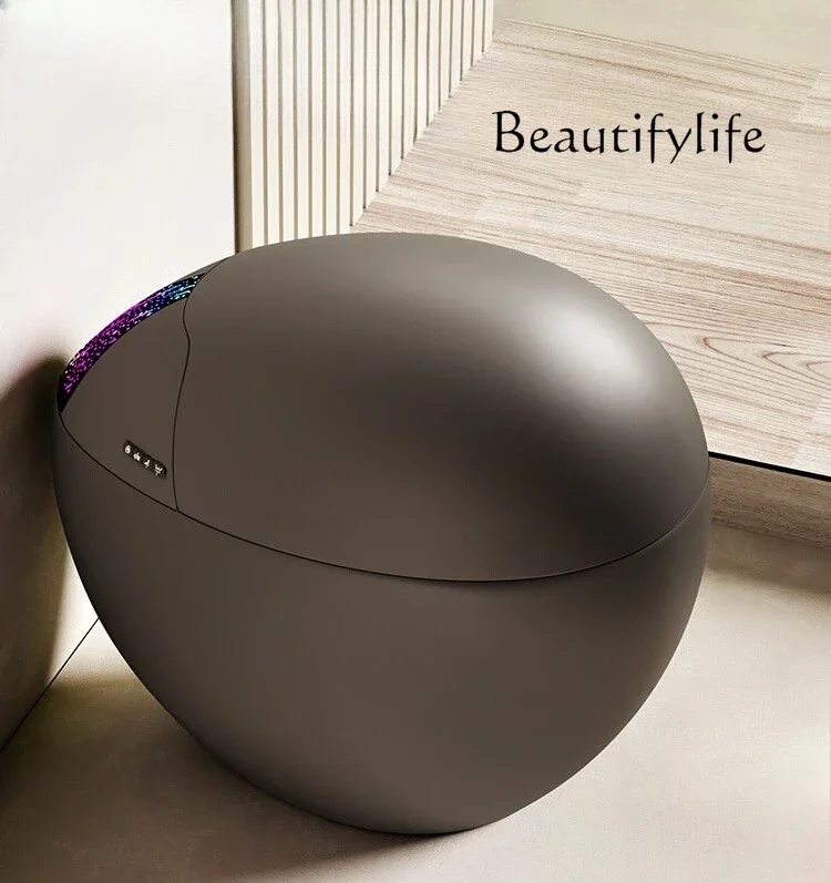 yj15 FToilette intelligente grigia a forma di uovo, ribaltamento automatico a induzione, doppia pulizia dei vie navigabili, toil