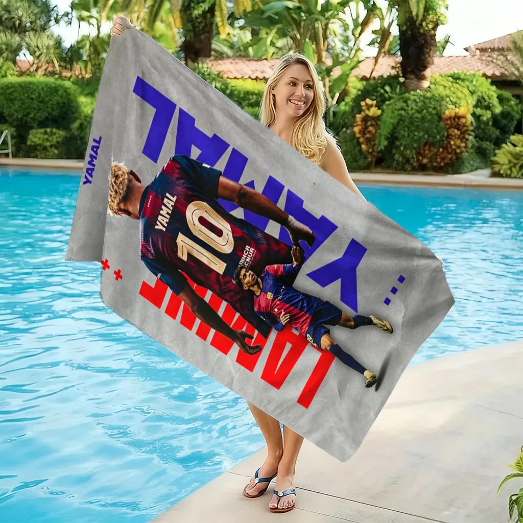 NO.19 Yamal Beach Towel Soccer Cup Large Quick-drying Towel Suitable for Beach Yoga Pool Gym Sport Towel Summer Gift for Friend