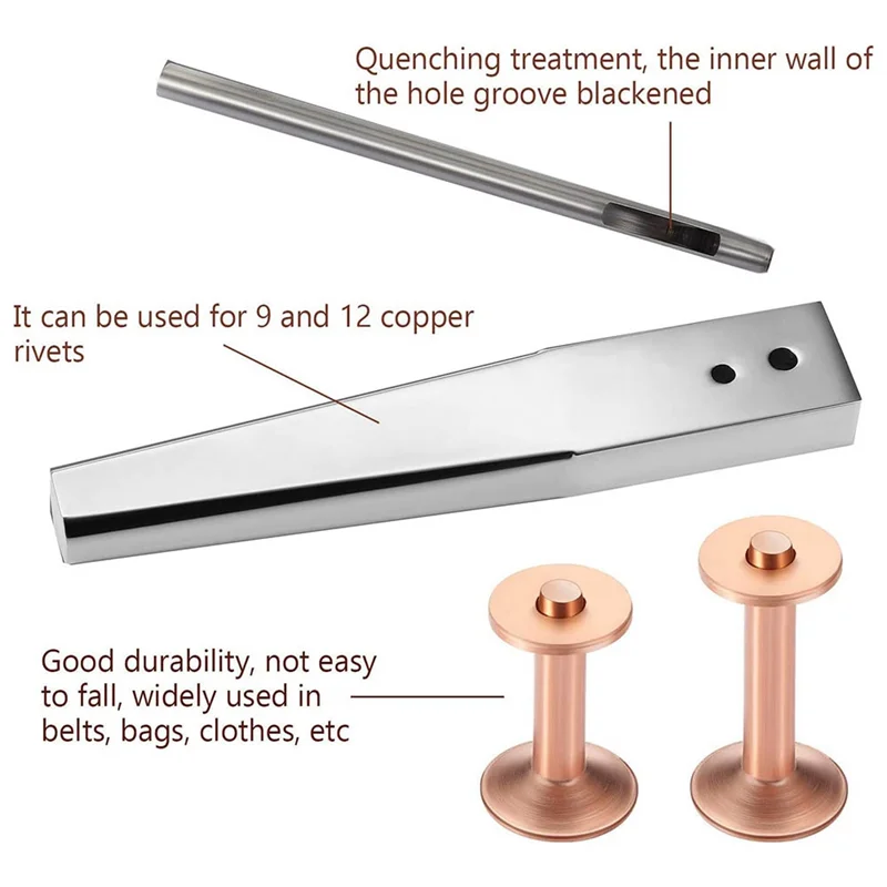 Koperen Klinknagels En Bramen, Massief Messing Roestbestendige Studs Lederen Koperen Klinknagel Voor Lederen Puur Koperen Klinknagel Setting Tool