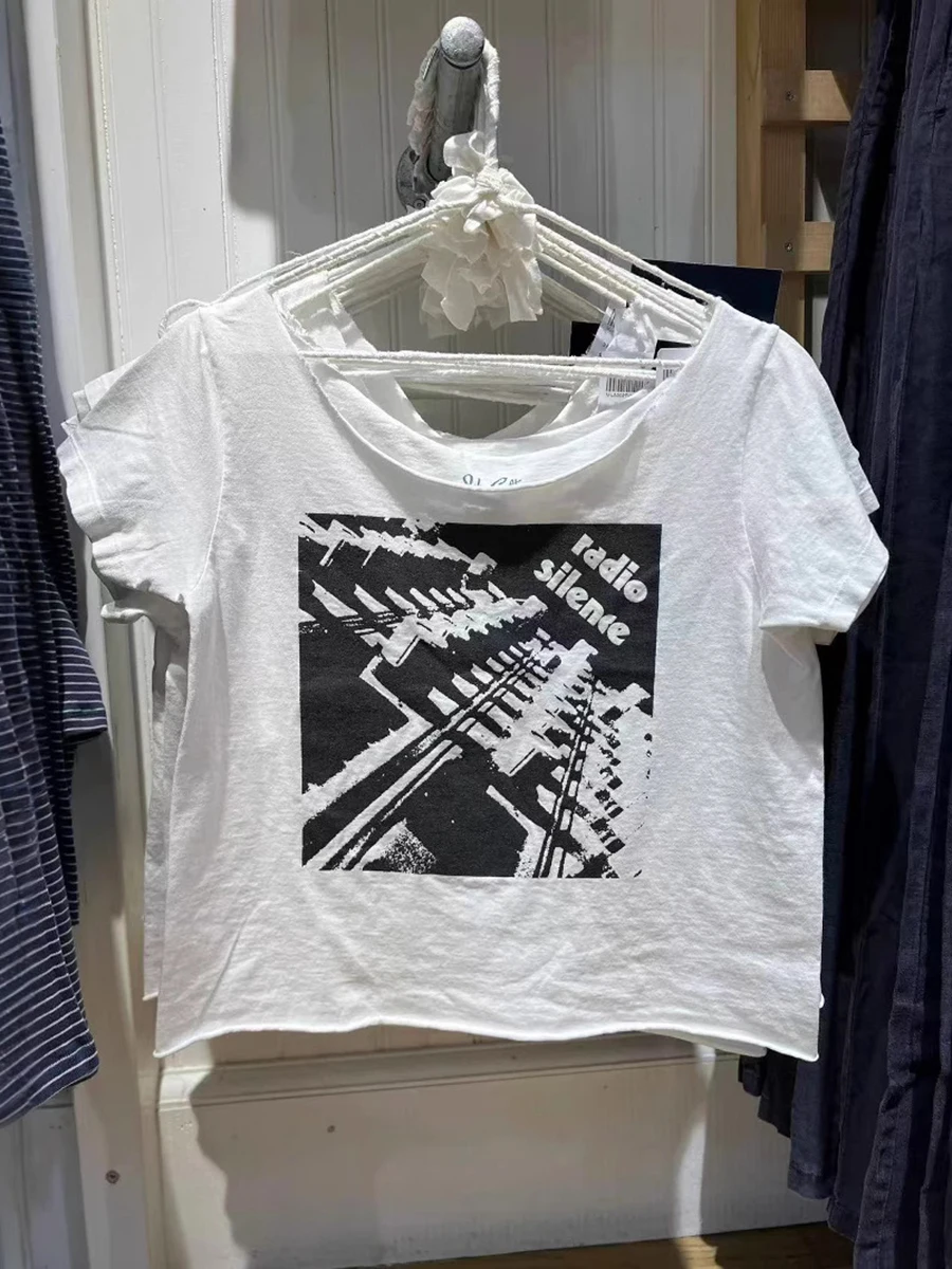 

Белая футболка с буквенным принтом и графическим принтом, женская футболка с коротким рукавом в стиле панк, хлопковые повседневные укороченные топы в стиле рок-н-ролл Y2k New