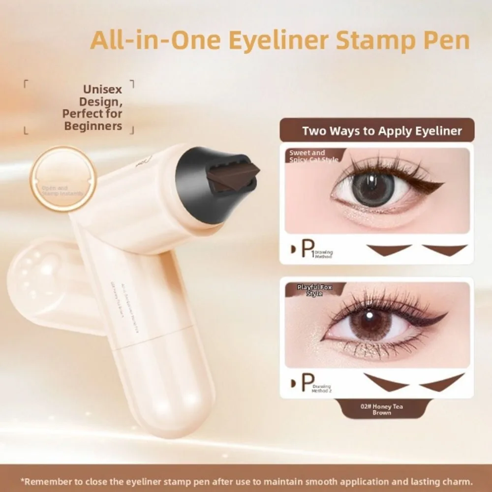 新しい防水アイライナースタンプ長持ち速乾アイライナースタンプ携帯用黒色アイライナースタンプペン