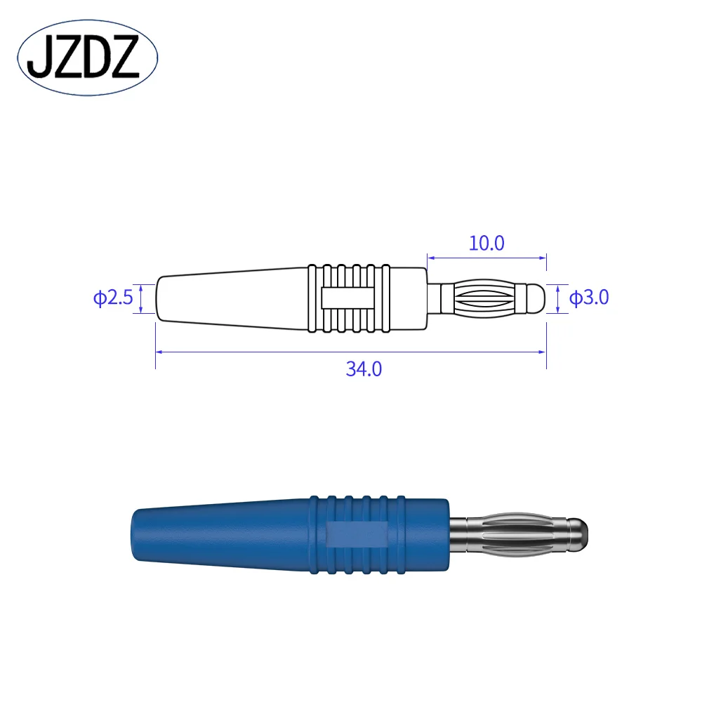 JZDZ 10pcs 3mm 바나나 플러그 바나나 핀 전기 커넥터 테스트 액세서리 10008