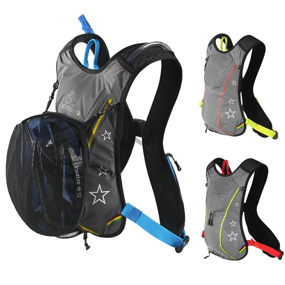 NOOYAH Bike Bag 360ยฐ Reflective Backpack Lightweight Running Bag Bike Backpack Cycling Pack Bike Accessories with Helmet Mesh