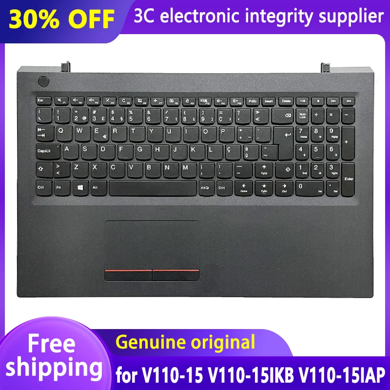 

Original New US EU PO Keyboard for for Lenovo V110-15 V110-15IKB V110-15IAP Laptop Palmrest Upper Cover Case Top with Touchpad