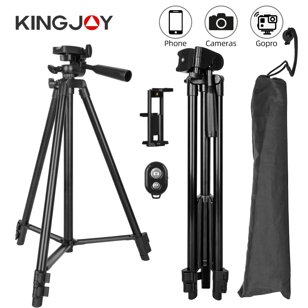 

KINGJOY DSLR Flexible Tripod Extendable Lightweight Stand Remote Control For Mobile Cell Phone Mount Camera Gopro Live Youtube