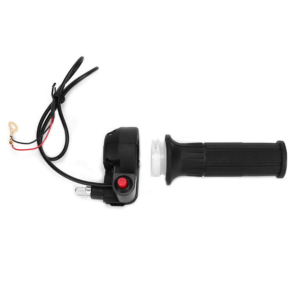 

Handlebar Throttle Grip with Stop Switch Black Rubber + Plastic 2 Wires (Black Red) 0.8in Handlebar Diameter 21.5in Cable