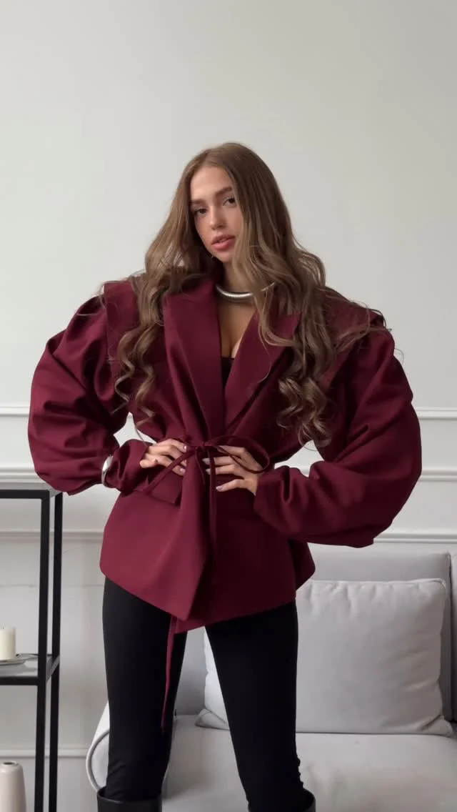 Chic Oversize Floral Printed Women Jacket Padded Lapel Lace Up Loose Coat Long Sleeve High Waist Outwears 2026 Lady Streetwear
