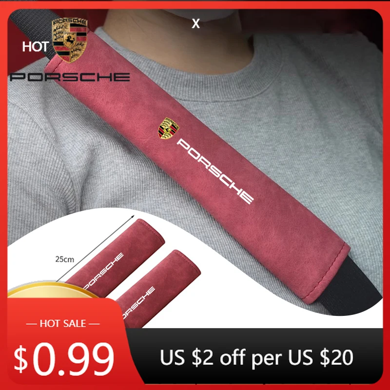 

Car Sticker For Porsche Cayman Cayenne 911 Macan 2Pcs Car Seat Belt Cover Safety Belts Shoulder Pad Accessories For Porsche 911