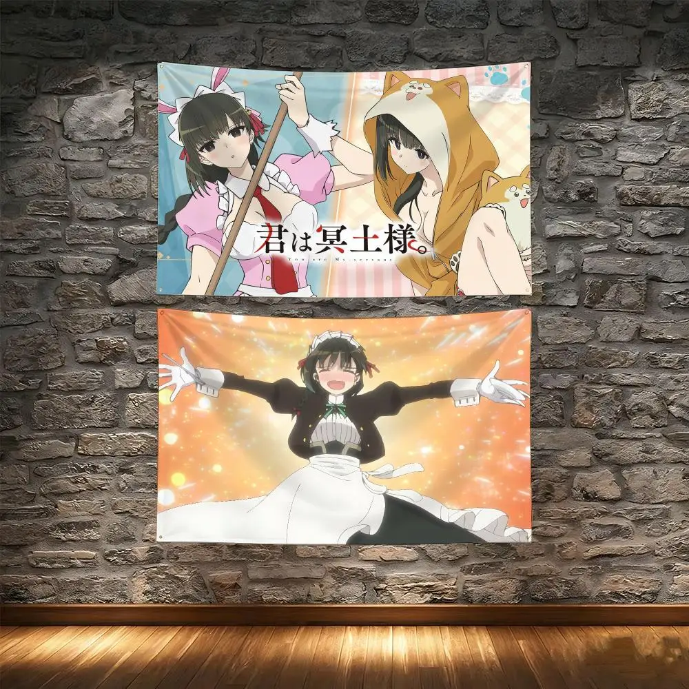 Cute Maid Daily Anime Y-You Are Ms Servant Flags Tapestry Creative Pattern Photo Living Room Wall Art Party Outdoor Decor