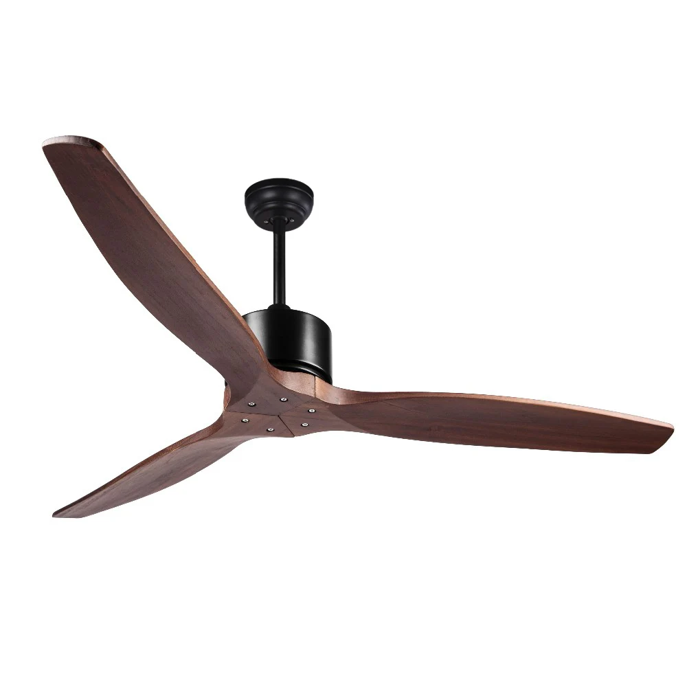 Modern 42 52Inch 3 Solid Wood Blade DC Motor Ceiling Fan with Remote Control Ventilador De Techo  Ceiling Fans